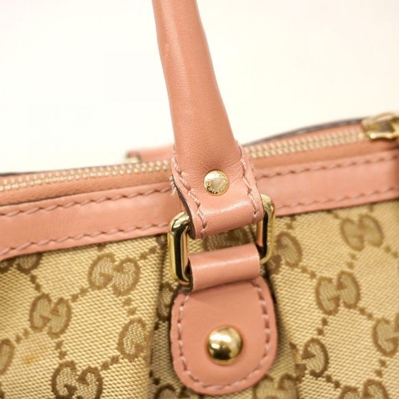 Gucci GG Canvas Sukey Handbag 247902 Canvas Beige Brown Women's - Picture 9 of 10
